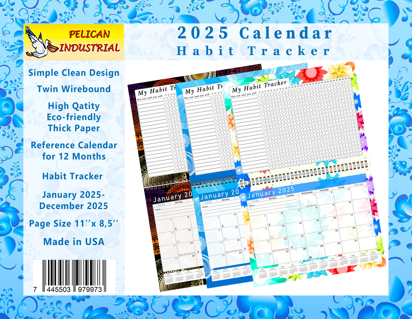 2025 Monthly Desktop/Wall Calendar/Planner - Habit Tracker - (Edition #19)