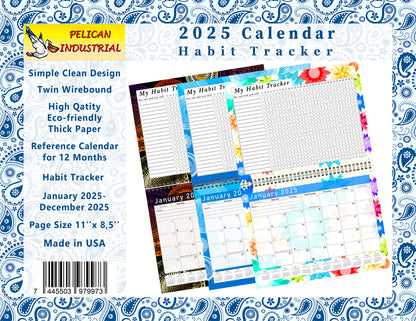 2025 Monthly Desktop/Wall Calendar/Planner - Habit Tracker - (Edition #21)