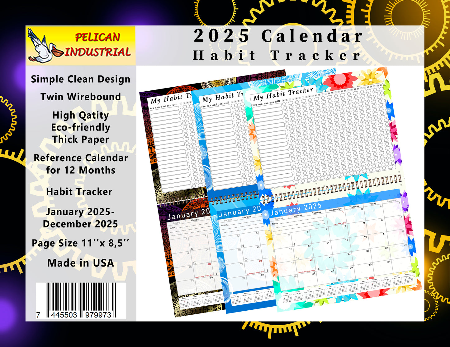 2025 Monthly Desktop/Wall Calendar/Planner - Habit Tracker - (Edition #09)