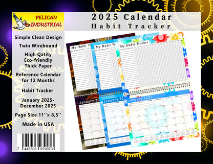 2025 Monthly Desktop/Wall Calendar/Planner - Habit Tracker - (Edition #09)