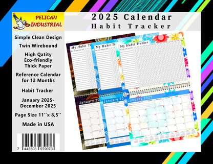 2025 Monthly Desktop/Wall Calendar/Planner - Habit Tracker - (Edition #13)