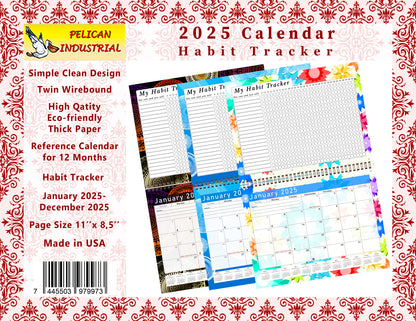 2025 Monthly Desktop/Wall Calendar/Planner - Habit Tracker - (Edition #05)