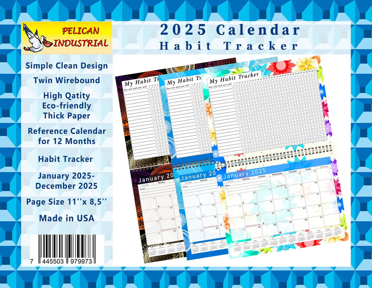 2025 Monthly Desktop/Wall Calendar/Planner - Habit Tracker - (Edition #03)