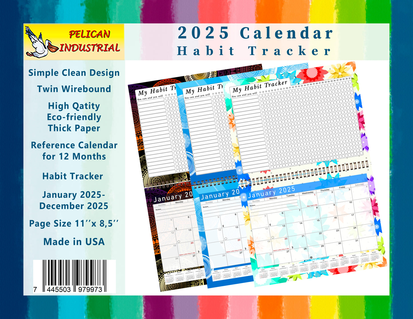 2025 Monthly Desktop/Wall Calendar/Planner - Habit Tracker - (Edition #27)