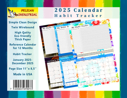 2025 Monthly Desktop/Wall Calendar/Planner - Habit Tracker - (Edition #27)