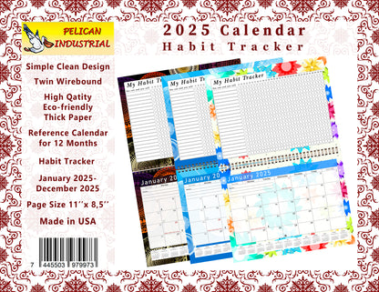 2025 Monthly Desktop/Wall Calendar/Planner - Habit Tracker - (Edition #14)