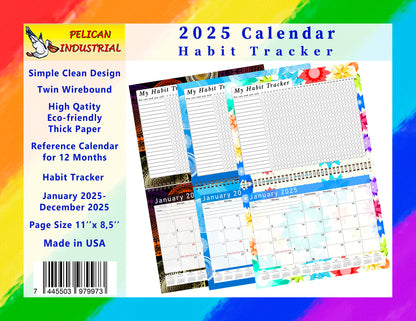 2025 Monthly Desktop/Wall Calendar/Planner - Habit Tracker - (Edition #28)