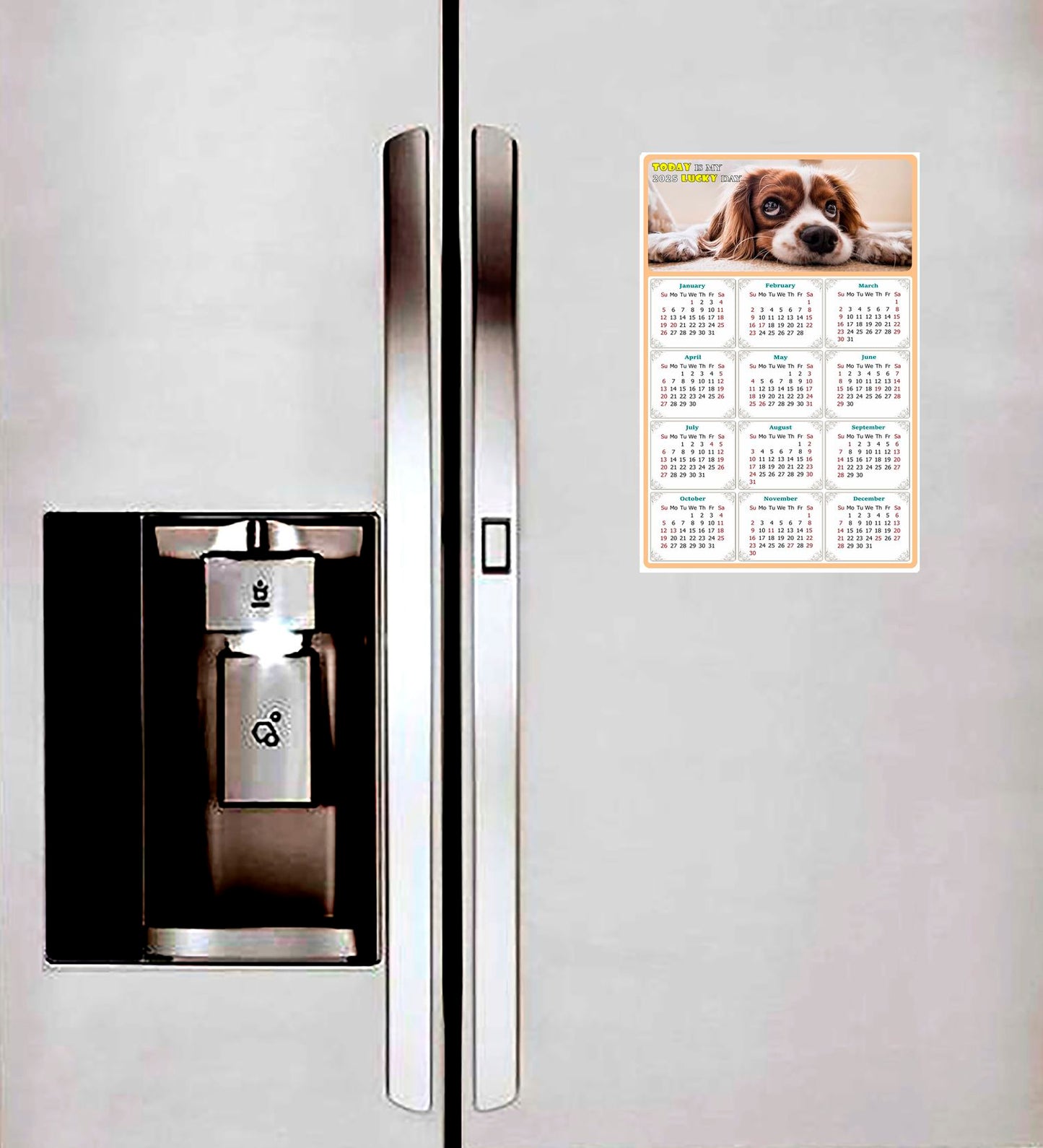 2025 Peel & Stick Calendar - Today is my Lucky Day Removable - Dogs 01 (9"x 6")