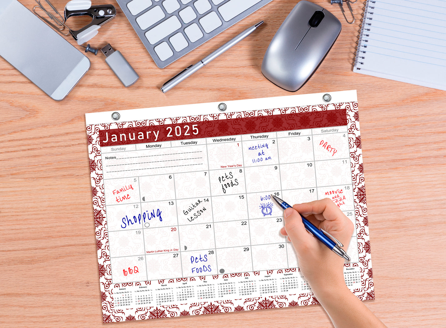 2024 - 2025 Student Calendar/Planner for 3-Ring Binder, Desk, or Wall - v014