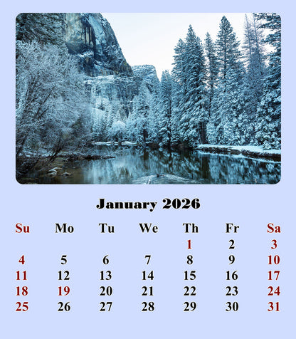 2025-2026 CD-Style Desk Calendar 18 Months Calendar (National Parks)