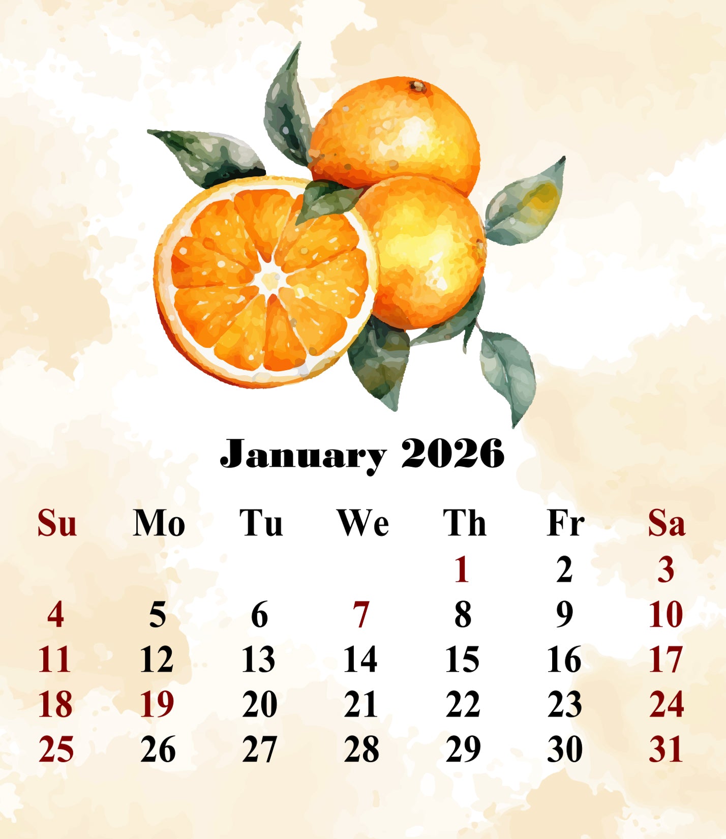 2025-2026 CD-Style Desk Calendar 18 Months Calendar (Fruits & Berrier)