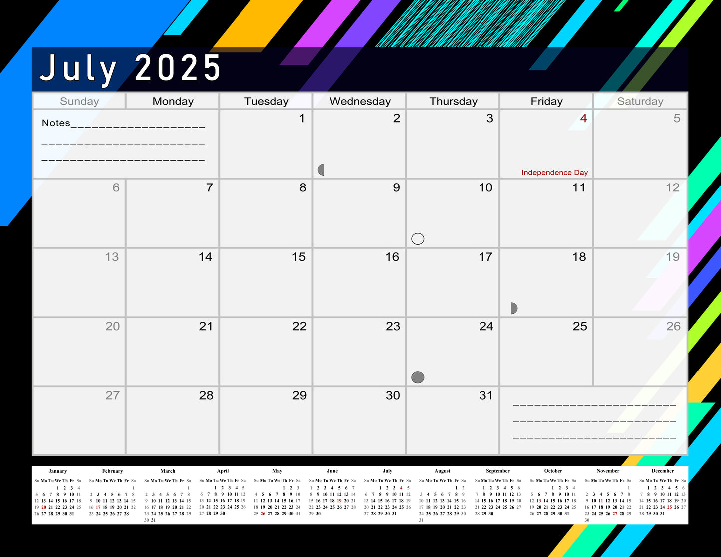 2025 Monthly Desktop/Wall Calendar/Planner - Habit Tracker - (Edition #13)