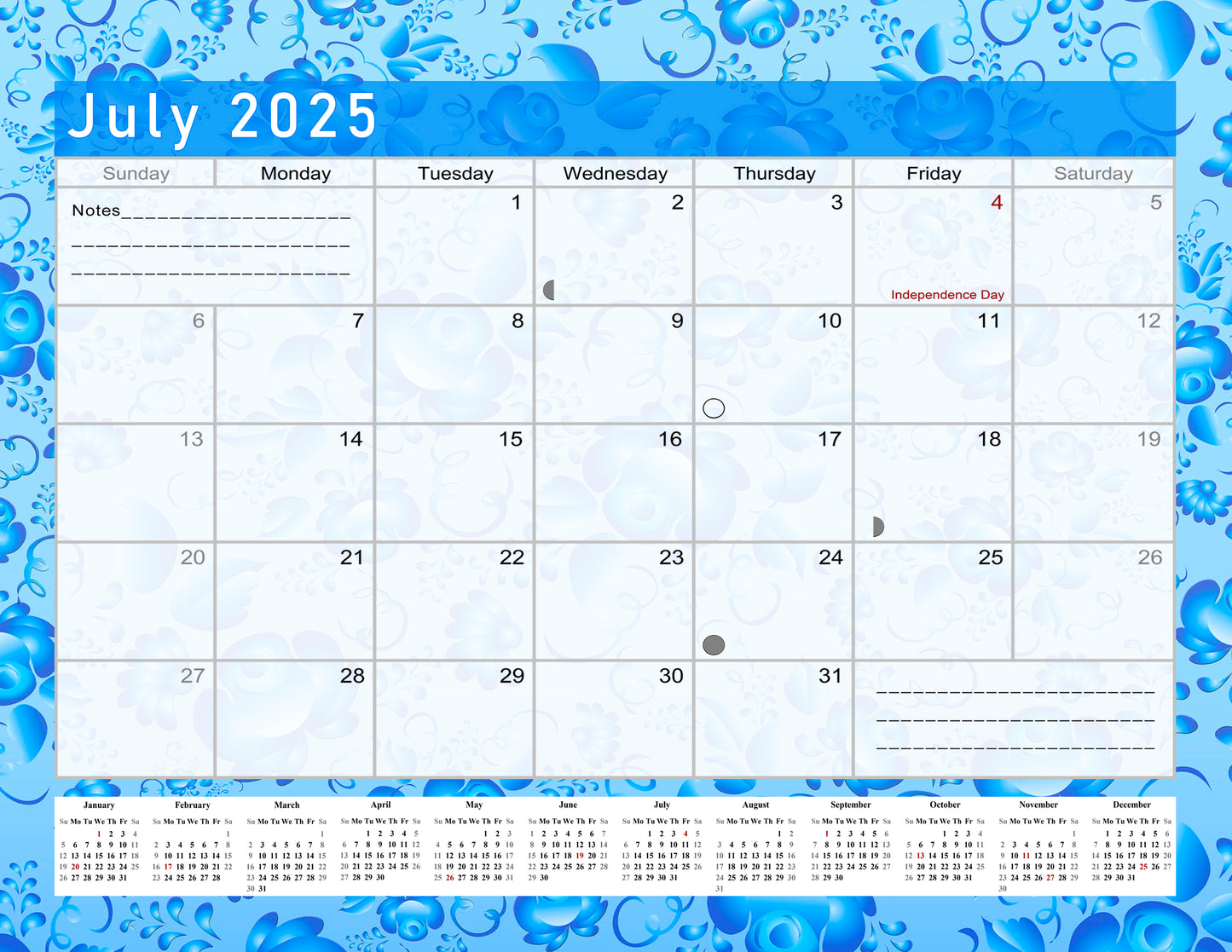 2025 Monthly Desktop/Wall Calendar/Planner - Habit Tracker - (Edition #19)