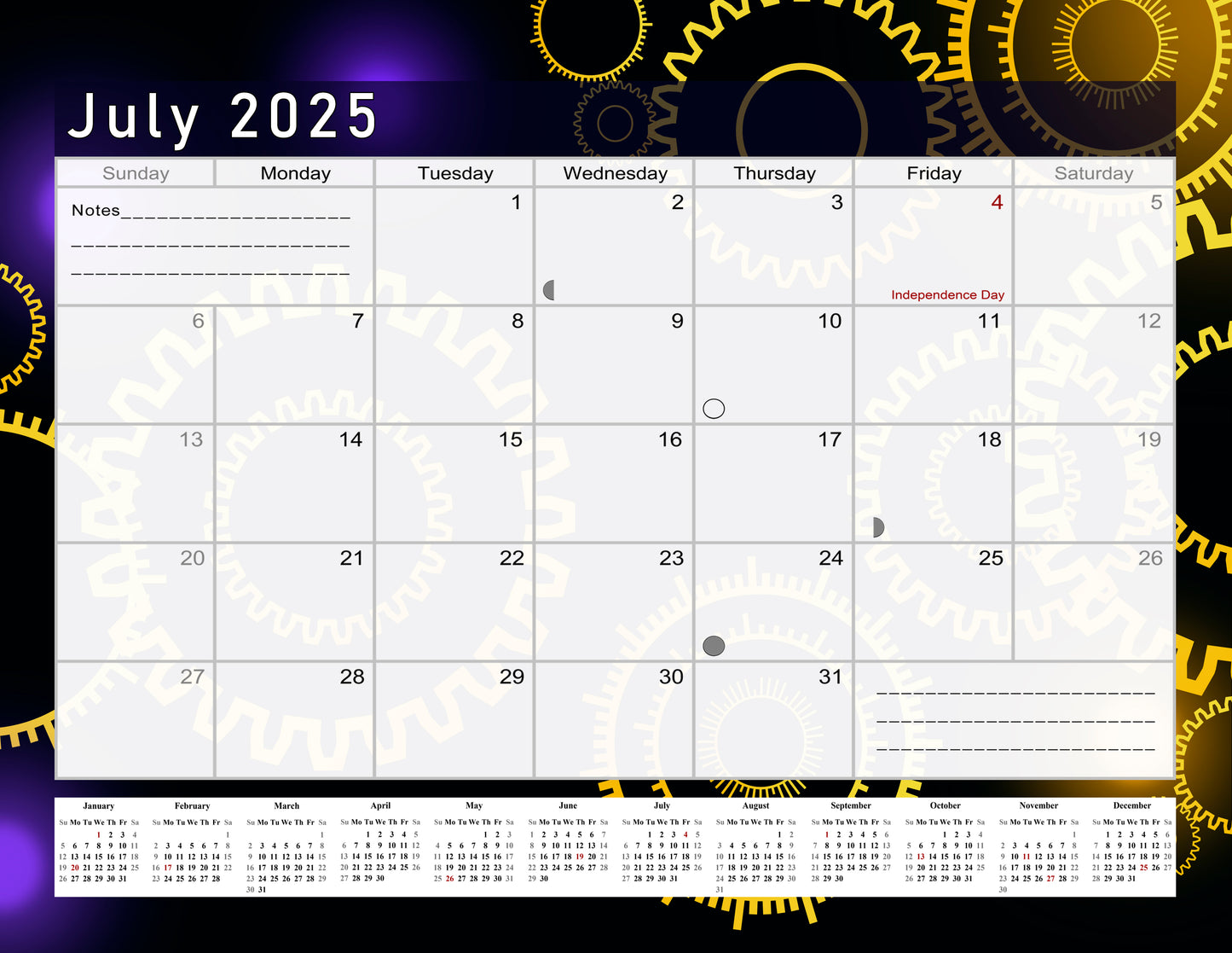 2025 Monthly Desktop/Wall Calendar/Planner - Habit Tracker - (Edition #09)