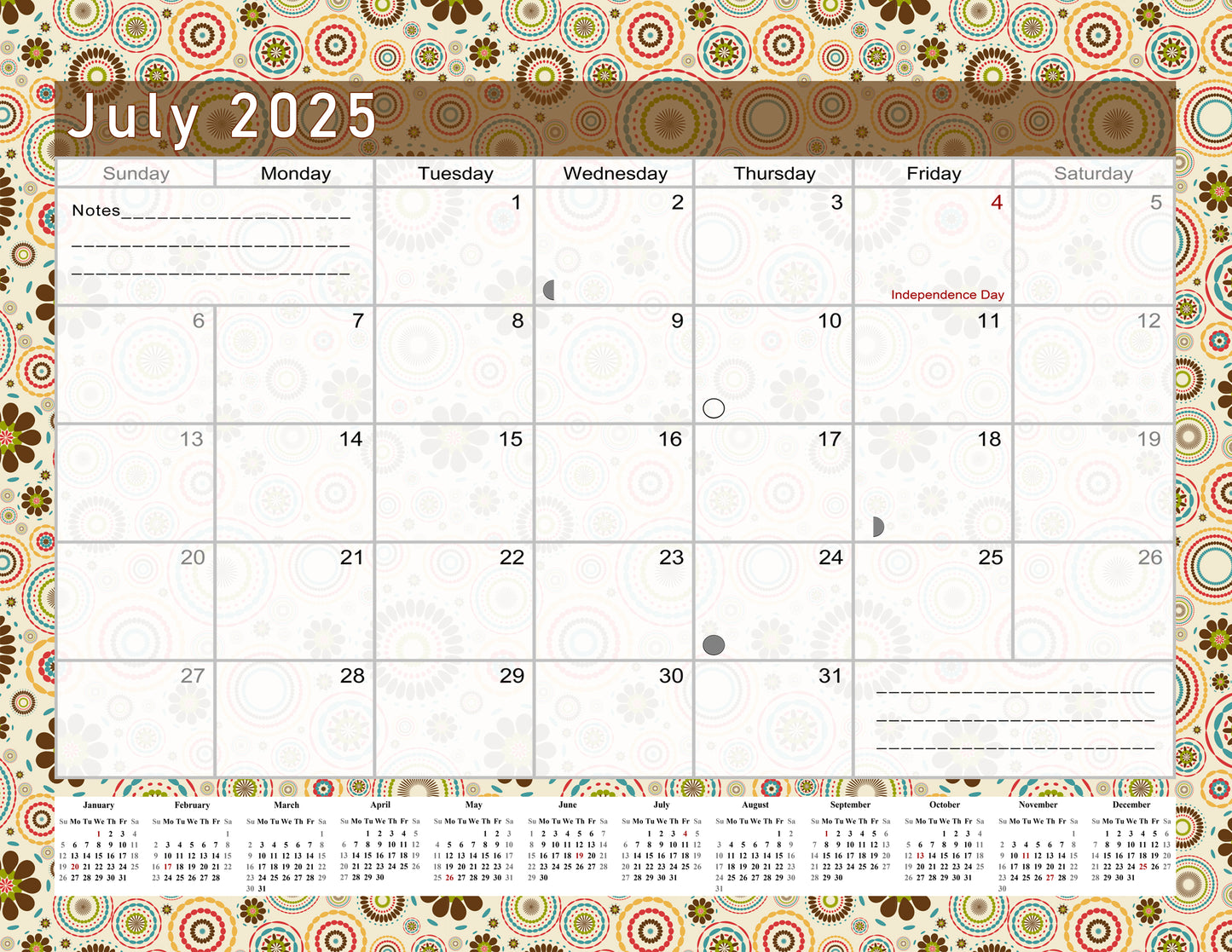 2025 Monthly Desktop/Wall Calendar/Planner - Habit Tracker - (Edition #20)