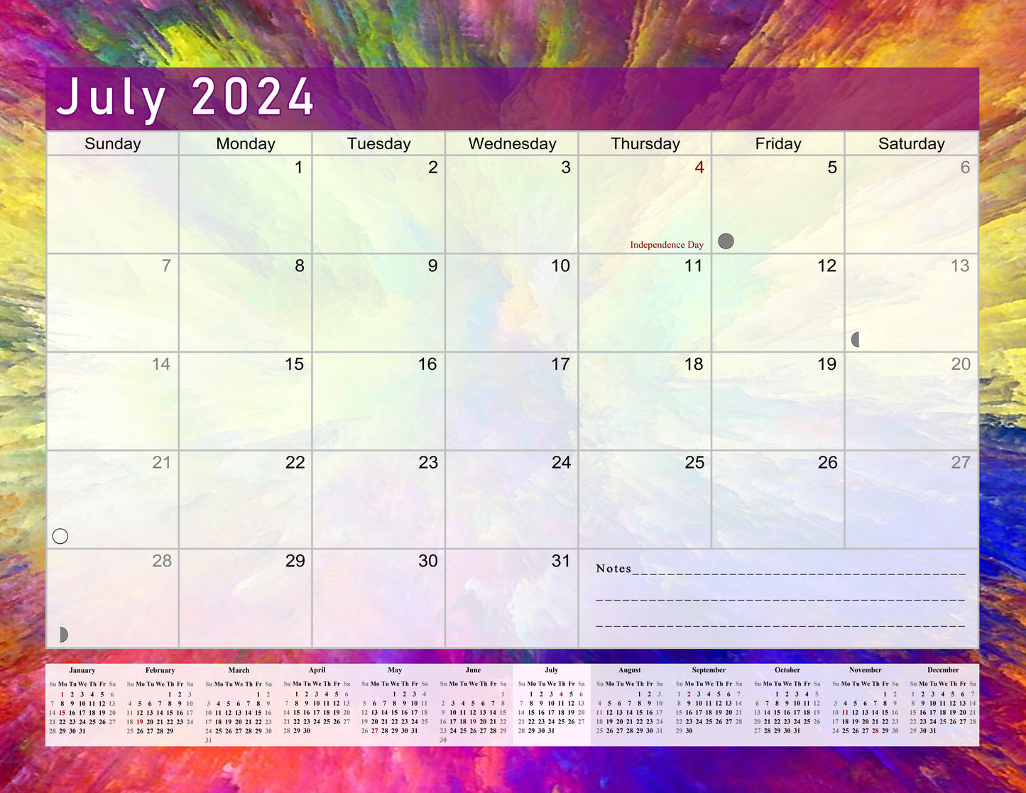 2024-2025 Magnetic/Desk Calendar - Desktop/Wall Calendar/Planner - (Edition #26)