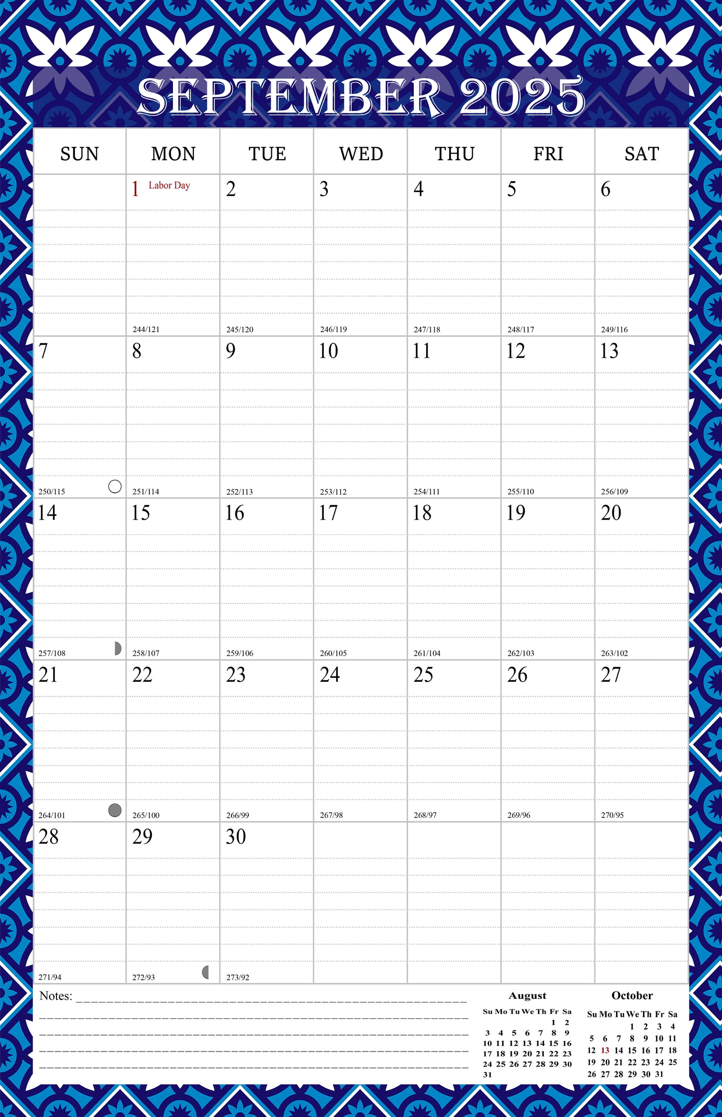 2025 Wall Calendar Spiral-Bound Twin-Wire Binding - 12 Months  14