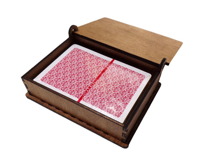 Poker Playing Cards with Natural Wooden Box - Waterproof Cards v1