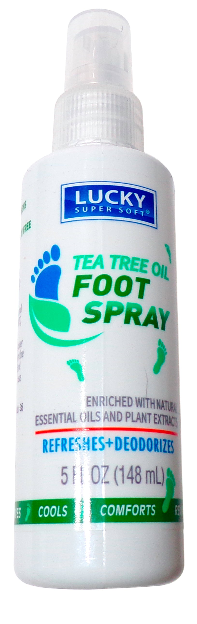 LUCKY Super Soft Tea Tree Oil Foot Spray - Refreshes & Deodorize 5 oz