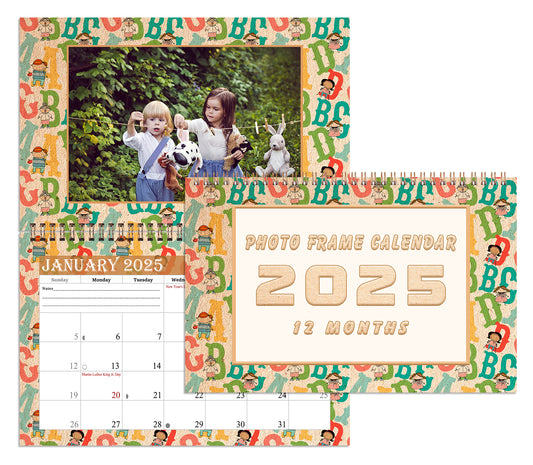 2025 Photo Frame Wall Spiral-bound Calendar (Add Your Own Photos) - 12 Months Desktop/Wall Calendar/Planner - (Edition #10)