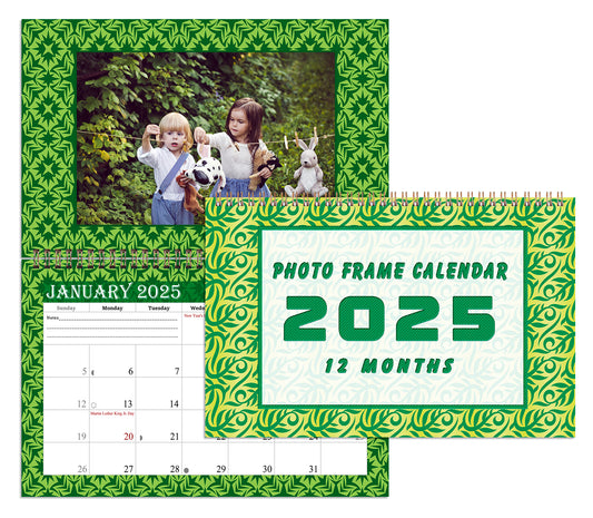 2025 Photo Frame Wall Spiral-bound Calendar (Add Your Own Photos) - 12 Months Desktop/Wall Calendar/Planner - (Edition #06)