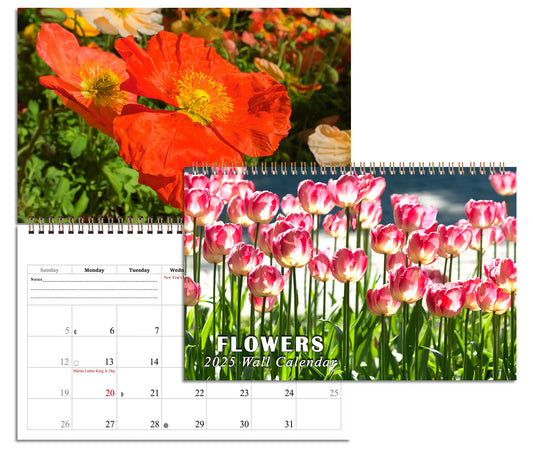 2025 Spiral-bound Wall Calendar (Flowers) - 12 Months Desktop/Wall Calendar/Planner (Copy) (Copy) (Copy)