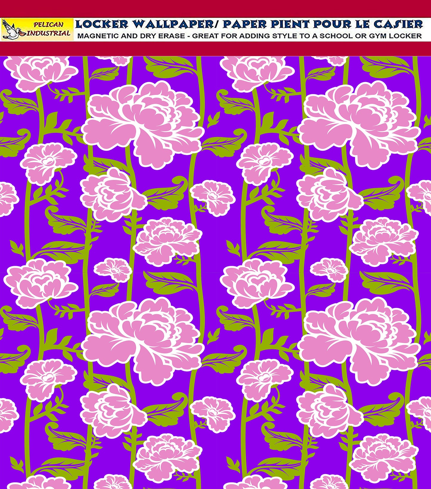 Deluxe School Locker Magnetic Wallpaper - Pack of 3 Sheets - (Flowers) (vg 016)