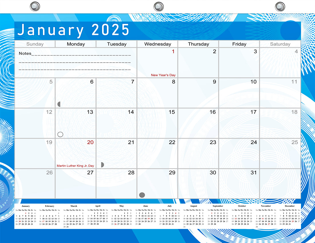 2024 - 2025 Student Calendar/Planner for 3-Ring Binder, Desk, or Wall - v002