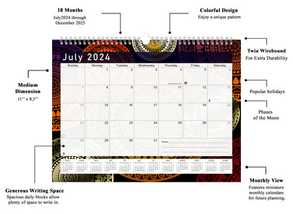 2024-2025 Monthly Spiral-Bound Wall / Desk Calendar - Desktop / Wall Blotter Calendar / Planner - (Edition #12)