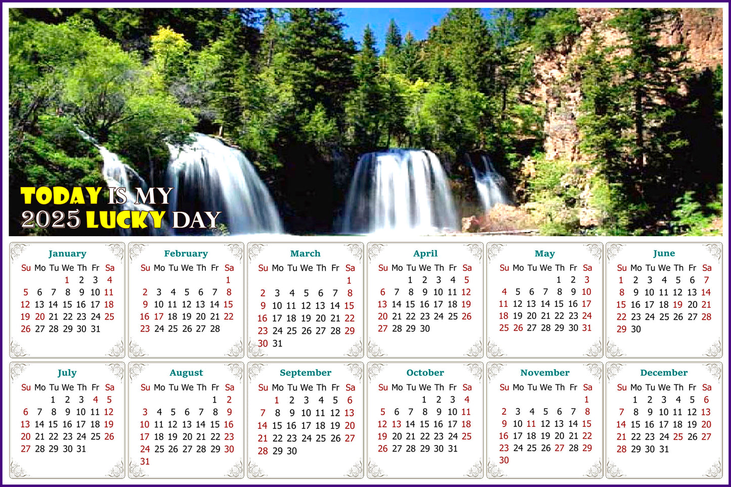 2025 Magnetic Calendar - Calendar Magnets - Today is my Lucky Day - Edition #30