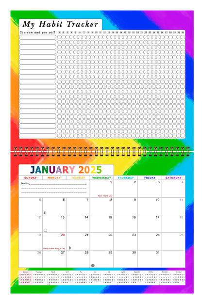 2025 Monthly Desktop/Wall Calendar/Planner - Habit Tracker - (Edition #28)