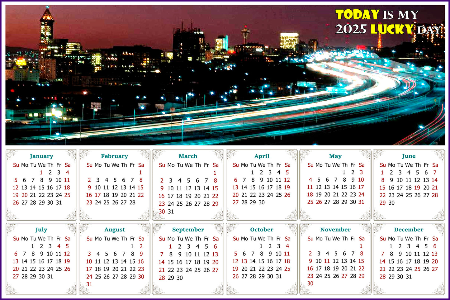 2025 Magnetic Calendar - Calendar Magnets - Today is my Lucky Day - Edition #51