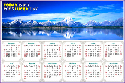 2025 Peel & Stick Calendar - Today is my Lucky Day - Removable - Jackson Lake Wyoming (9"x 6")