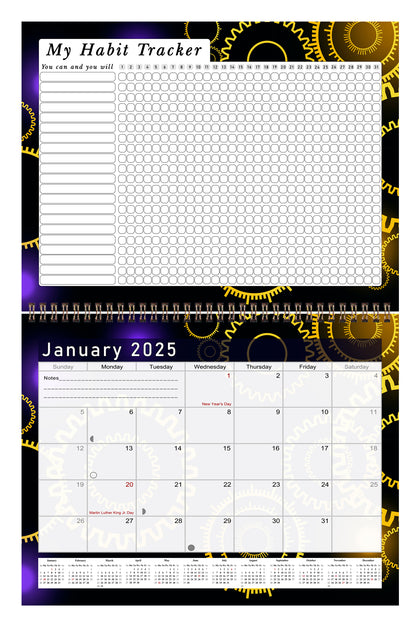 2025 Monthly Desktop/Wall Calendar/Planner - Habit Tracker - (Edition #09)