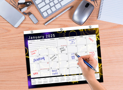 2024 - 2025 Student Calendar/Planner for 3-Ring Binder, Desk, or Wall - v009