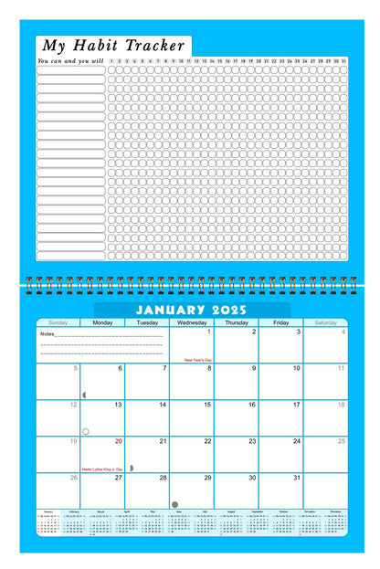 2025 Monthly Desktop/Wall Calendar/Planner - Habit Tracker - (Edition #07)