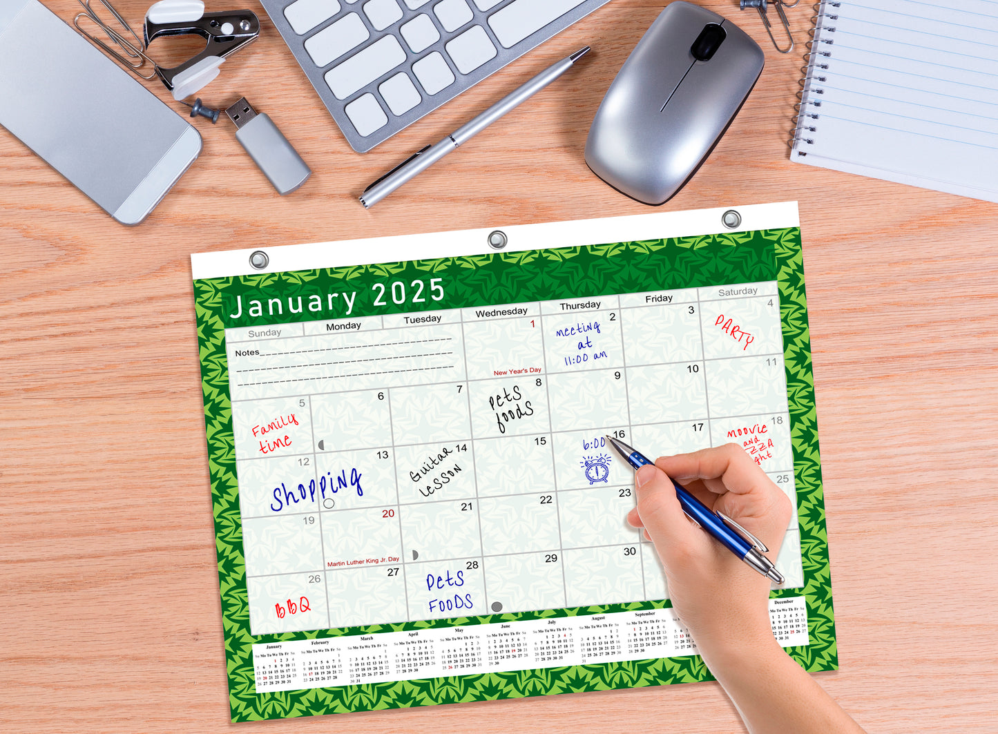 2024 - 2025 Student Calendar/Planner for 3-Ring Binder, Desk, or Wall - v016