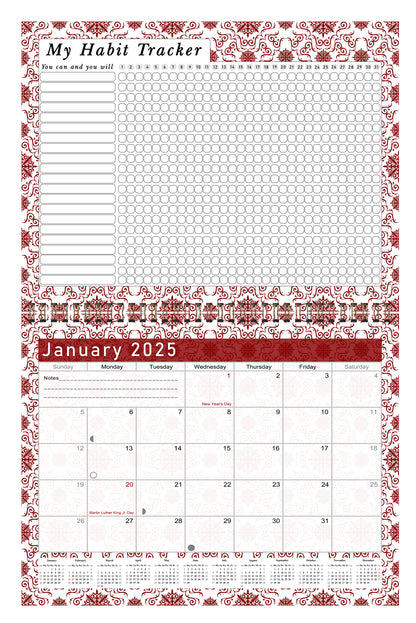 2025 Monthly Desktop/Wall Calendar/Planner - Habit Tracker - (Edition #14)