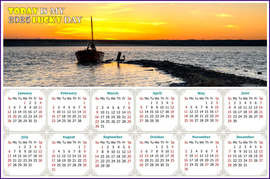 2025 Magnetic Calendar - Calendar Magnets - Today is My Lucky Day - (Salt lake near Odessa, Ukraine)