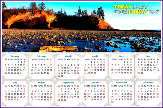 2025 Peel & Stick Calendar - Today is my Lucky Day - Removable - Shepholdy bay (9"x 6")