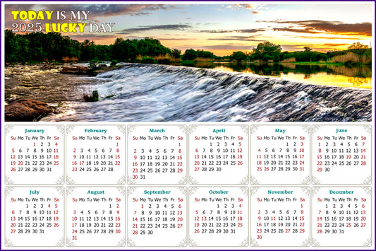 2025 Peel & Stick Calendar - Today is my Lucky Day - Removable -  Southern Bug River (9"x 6")