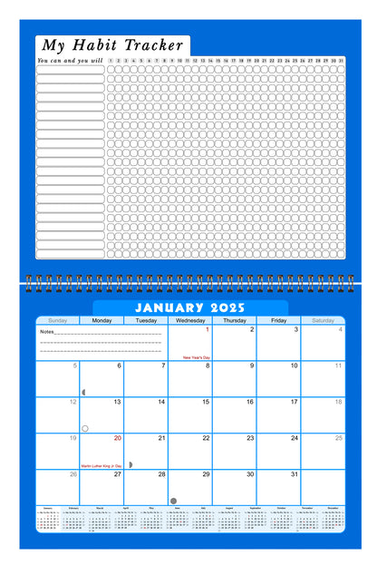 2025 Monthly Desktop/Wall Calendar/Planner - Habit Tracker - (Edition #06)