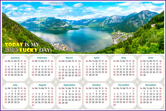 2025 Magnetic Calendar - Calendar Magnets - Today is my Lucky Day (Hallstatt mountain village, Salzkammergut, Austria)