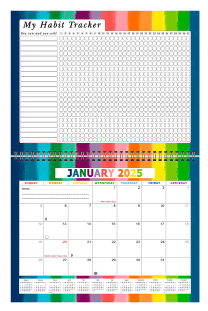 2025 Monthly Desktop/Wall Calendar/Planner - Habit Tracker - (Edition #27)