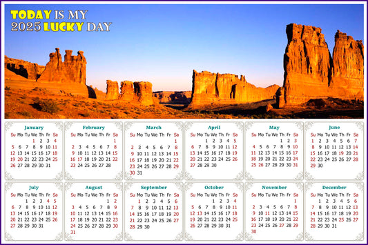 2025 Magnetic Calendar - Calendar Magnets - Today is My Lucky Day (Arches National Park)