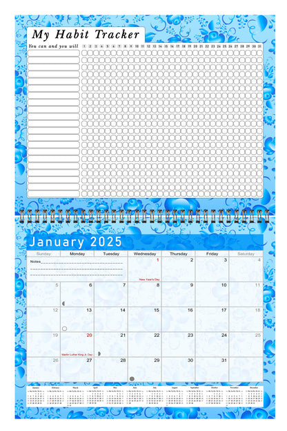 2025 Monthly Desktop/Wall Calendar/Planner - Habit Tracker - (Edition #19)