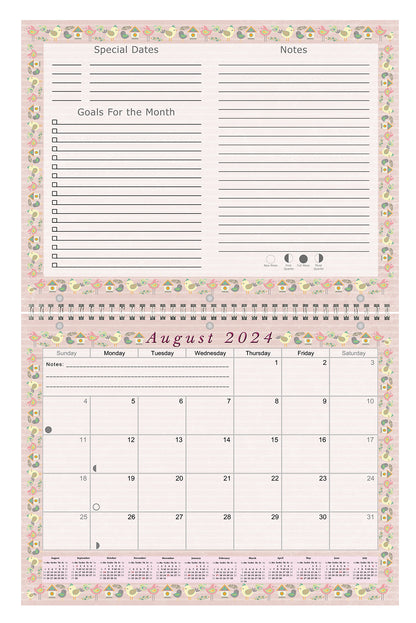 2024-2025 Academic Year 12 Months Student Calendar/Planner for Wall & Desk & 3-Ring Binder, for School, Teacher, Student (Edition #02)