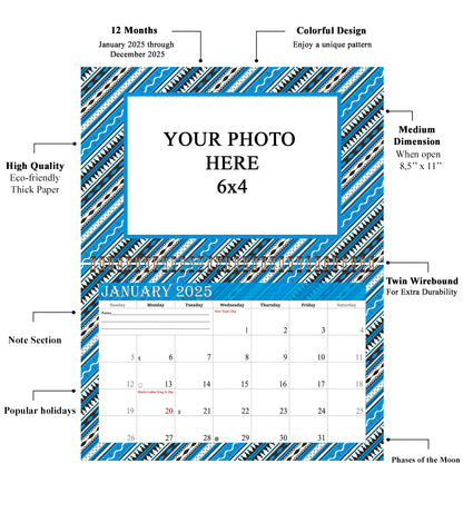 2025 Photo Frame Wall Spiral-bound Calendar (Add Your Own Photos) - 12 Months Desktop/Wall Calendar/Planner - (Edition #17)