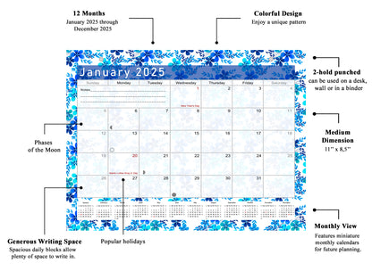 2025 Monthly Magnetic/Desk Calendar - 12 Months Desktop/Wall Calendar/Planner - (Edition #22)