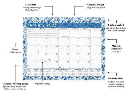 2025 Monthly Magnetic/Desk Calendar - 12 Months Desktop/Wall Calendar/Planner - (Edition #21)